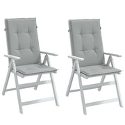 Cuscini Sedia Schiena Alta 2 Grigio MÃ©lange 120x50x4 Tessuto