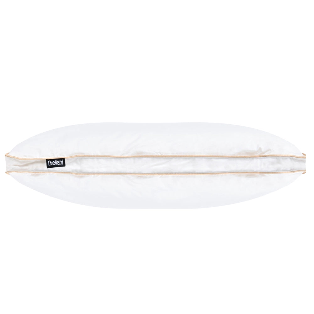 Cuscino basso a triplo scomparto Rivestimento in cotone premium Imbottitura in piuma d'oca Imbottitura in piuma d'oca Bianco 40 x 80 cm