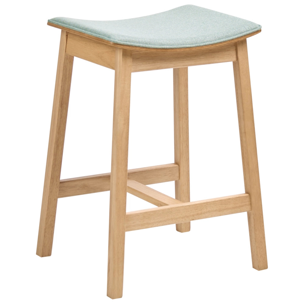 Set di 2 sedie da bar Seduta imbottita Legno chiaro e verde menta elegante