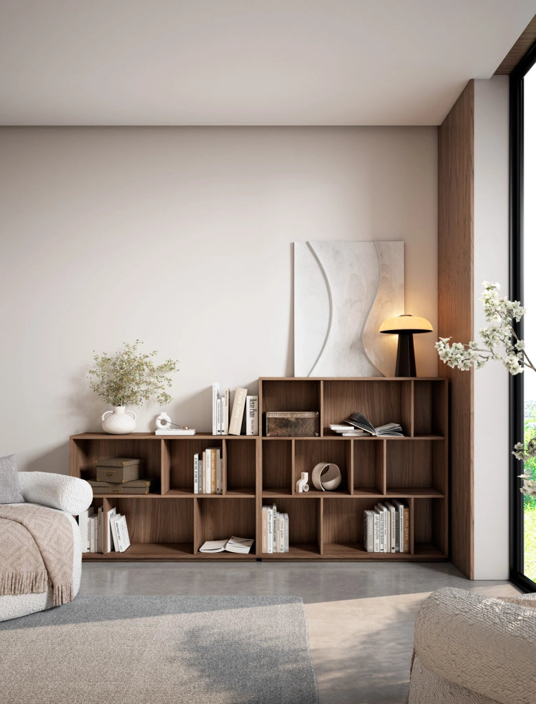 Libreria Herdasa effetto noce 117x119x32