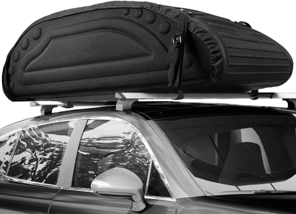 Borsa da Tetto per Auto Impermeabile 14Cu.Ft/400L, Box Tetto Universale Pieghevole con Borsa+ 4 Cinghie Rinforze+ 4 Ganci, Portabagagli per Tutti i Veicoli con/senza Barre Portapacchi
