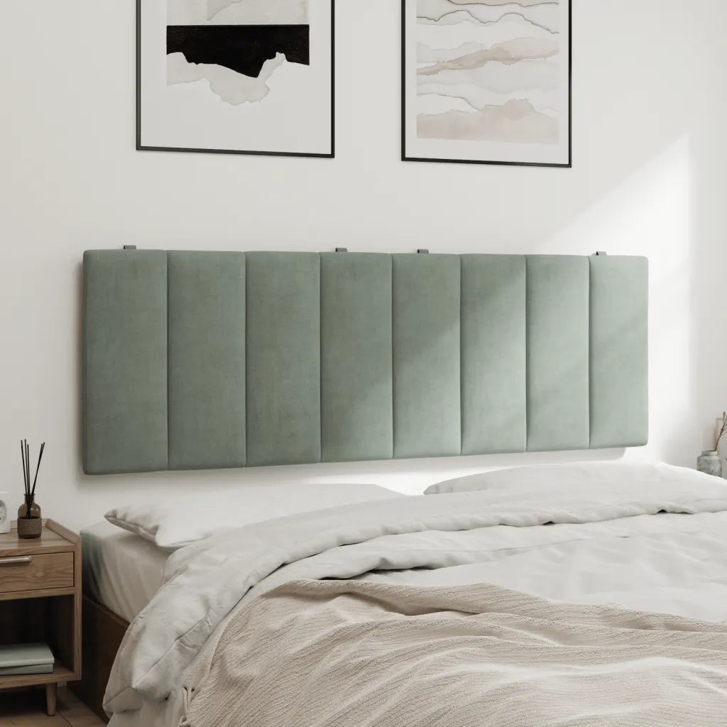 Cuscino Testiera Grigio Chiaro 120 cm in Velluto
