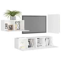 Set di Mobili Porta TV 4 pz Bianco in Legno Multistrato 3078677
