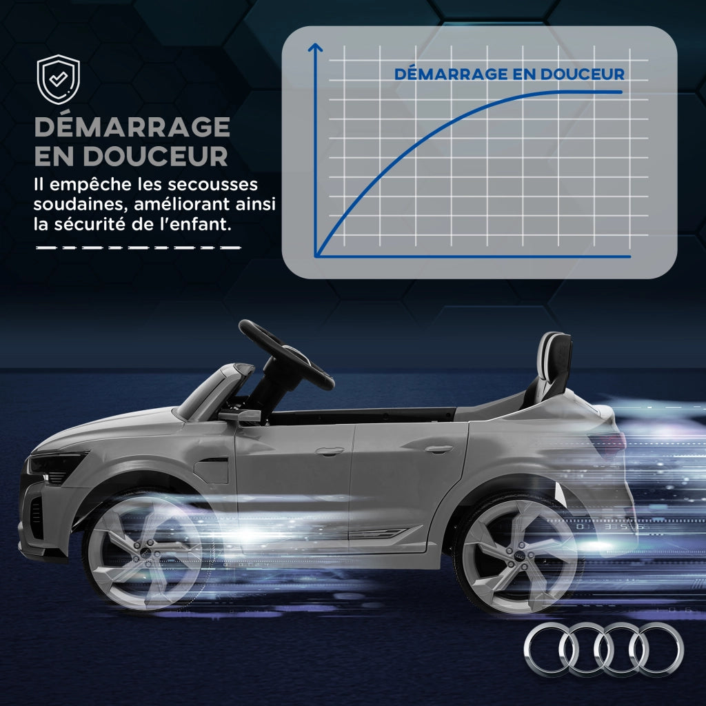 Auto elettrica per bambini Audi Q8 e-tron Sportback 12V telecomando, fari ¨C zephmum ¨C Grigio