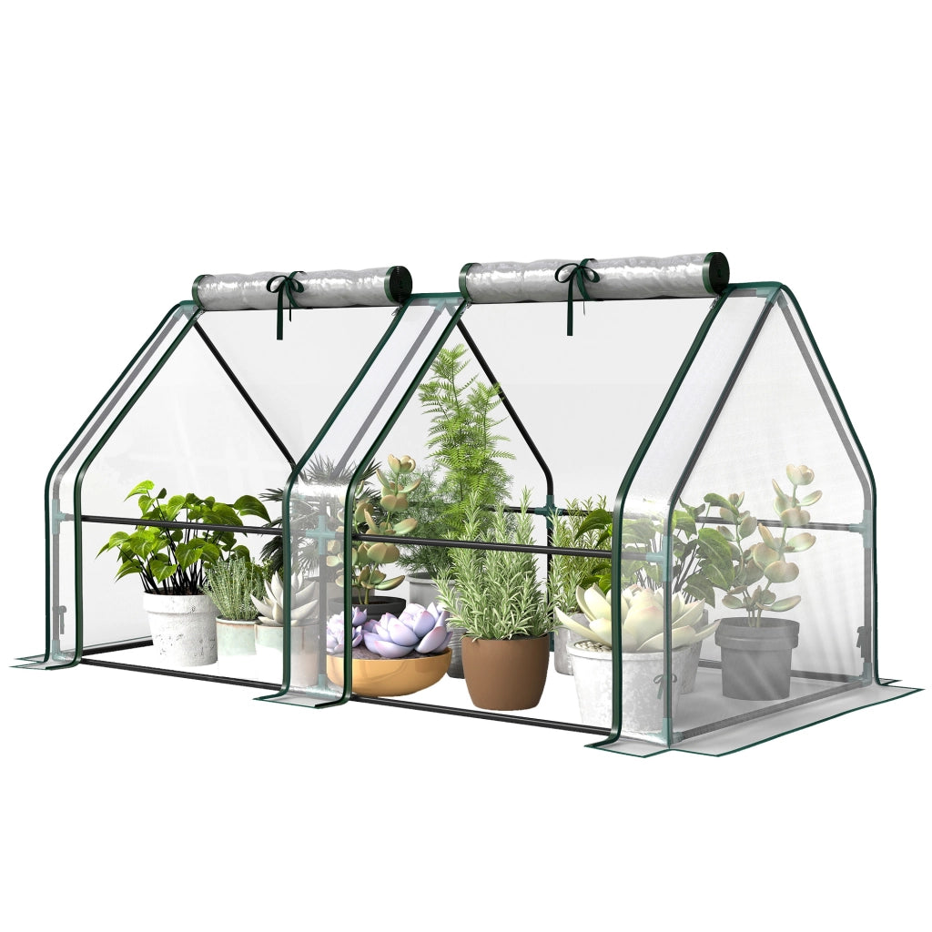 Serra da Giardino con Finestra a Zip ¨C Xylo ¨C Acciaio 180x90x90 cm Trasparente