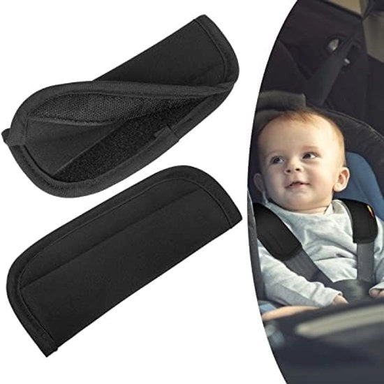 Protezione Cervicale per Bambini, 2 Pezzi Cuscini di Protezione per Auto per Bambini, Cuscino Respirante per Bambini, Supporto Cervicale per Auto e Carri per Bambini (Nero)