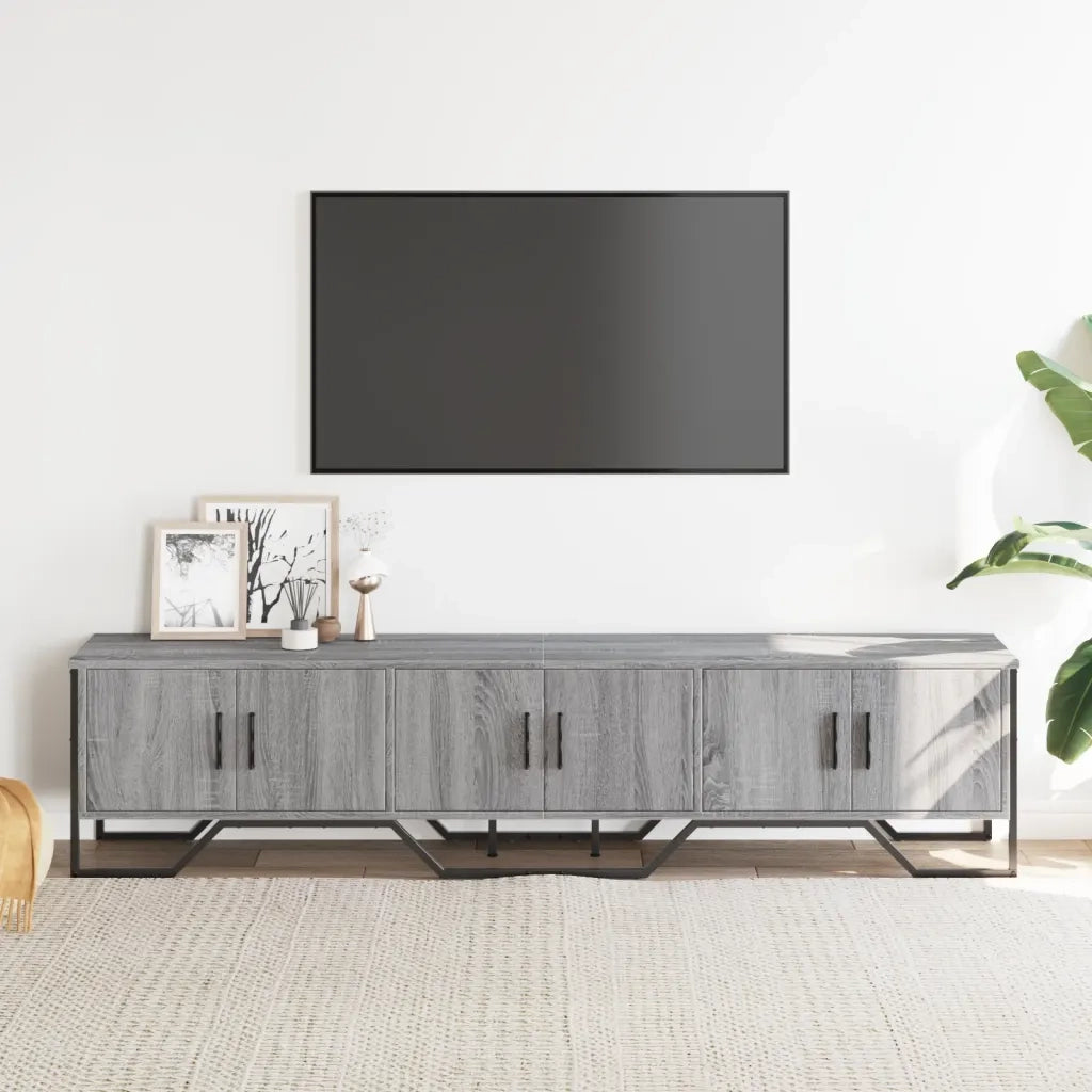 Mobile Porta TV Grigio Sonoma 180x34x41cm in Legno Multistrato