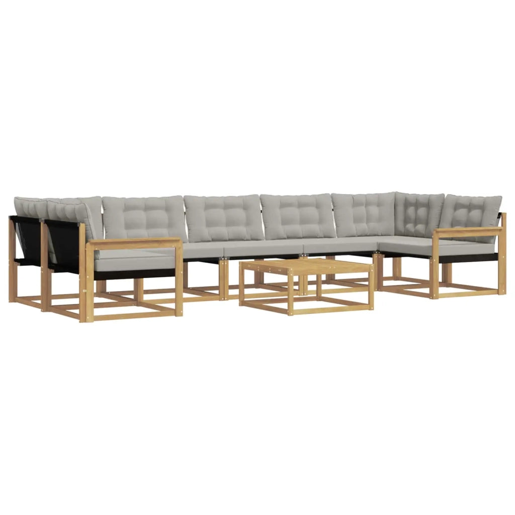 Set di divani da esterno 8 pz Bianco e Grigio Chiaro 3388509