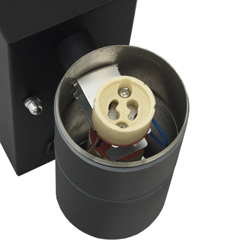 Lampada da Parete Esterna con Sensore Nera Acciaio Inossidabile IP44