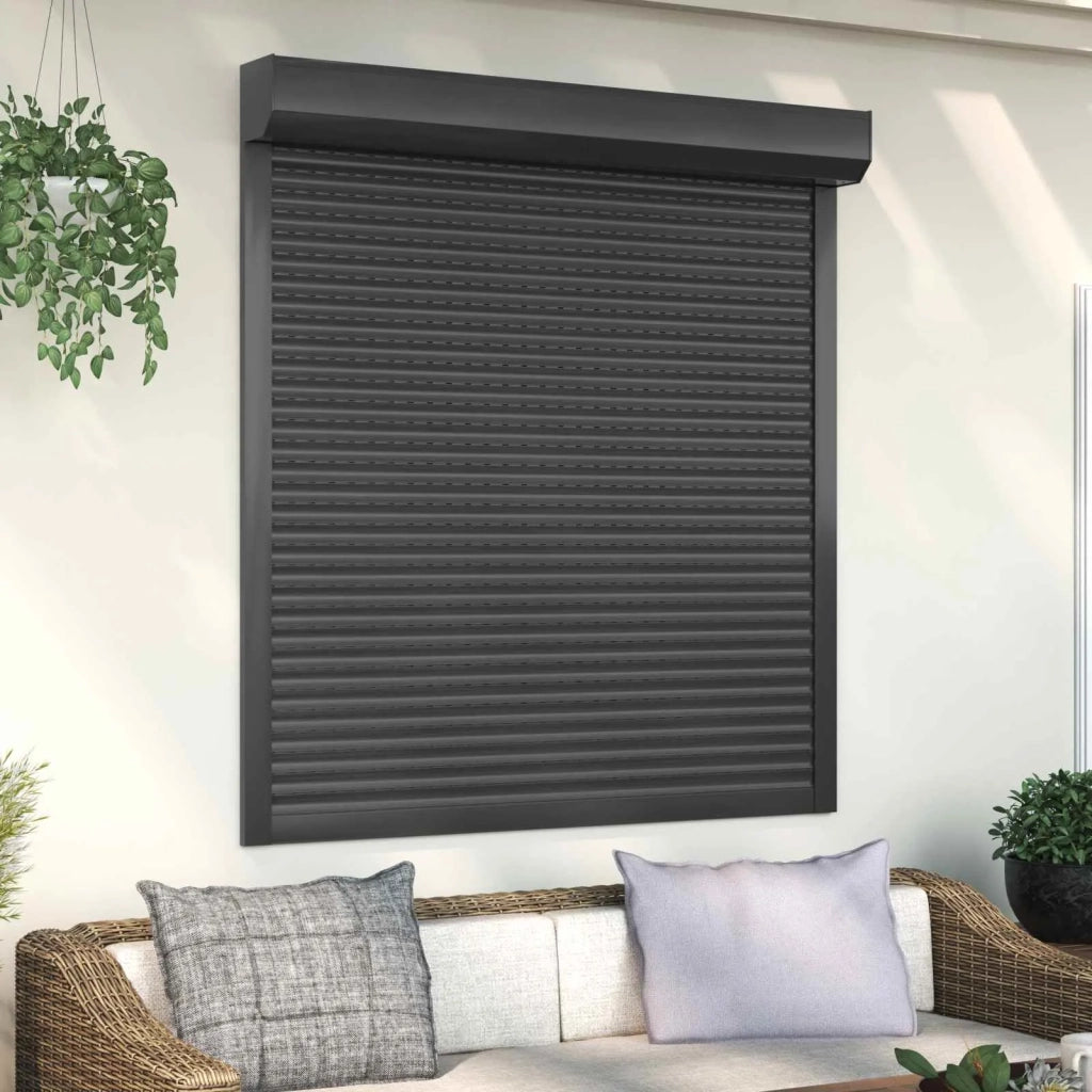 Persiana a rullo Antracite 130 x 140 cm Alluminio e poliuretano