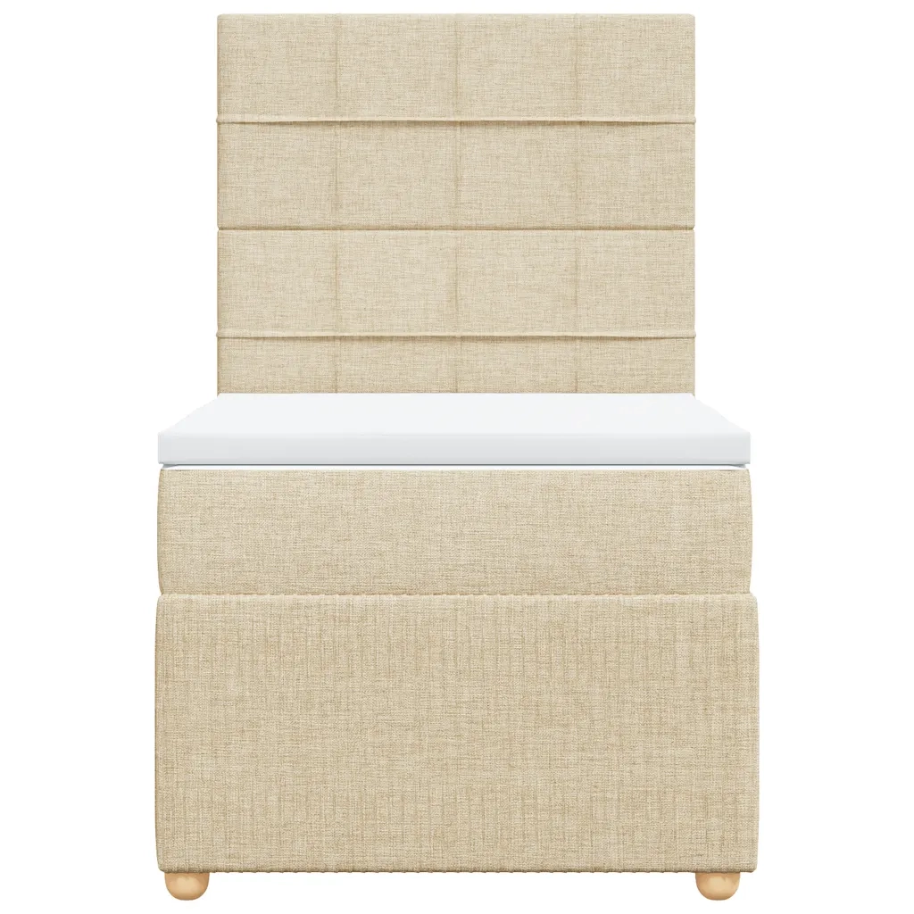 Giroletto a Molle con Materasso Crema 90x190 cm in Tessuto