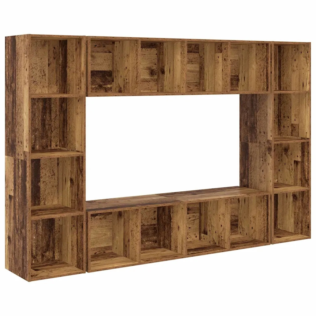 vidaXL Mobile TV 4 pcs Marrone 37 x 37 x 142.5 cm Legno multistrato