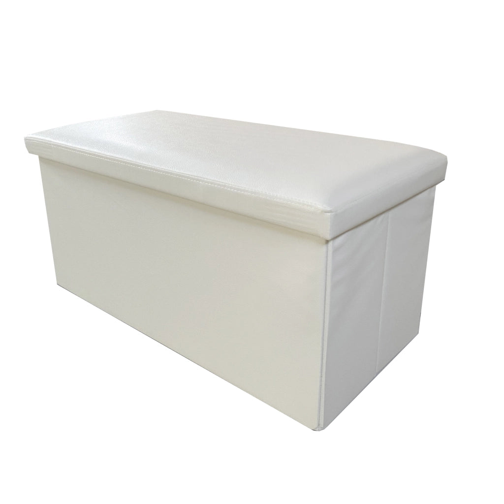 Puff Ottomano rettangolare pieghevole in similpelle 76x38x38 cm | Nyana Casa | Stile ottomano | Similpelle resistente | Nero, grigio e beige