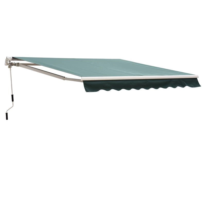 TENDA DA SOLE AVVOLGIBILE MANUALE A PARETE TESSUTO DI POLIESTERE 2.5 × 2 M VERDE