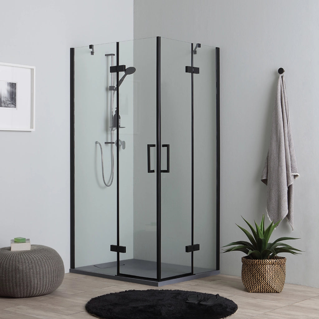 Box doccia 80x100 h190 porta battente nero