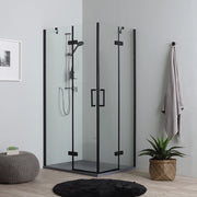 Box doccia 80x100 h190 porta battente nero
