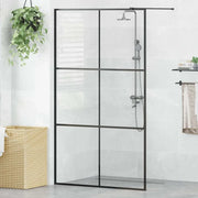 Parete per Doccia Walk-in Vetro Trasparente ESG 115x195cm Nera 151026