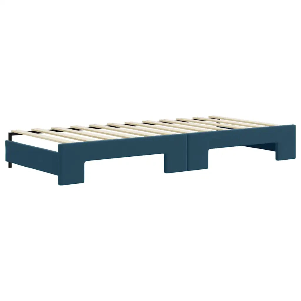 Divano Letto Estraibile con Materassi Blu 90x200 cm Velluto 3197324