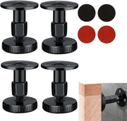 4 pezzi - Sostegni per mobili adattabili - Sostegni per mobili autoadesivi - Braccioli con gomme anti-scricchiolio per tavoli, armadi, elettrodomestici, portata massima 45 kg, 4x4,7 cm (nero)