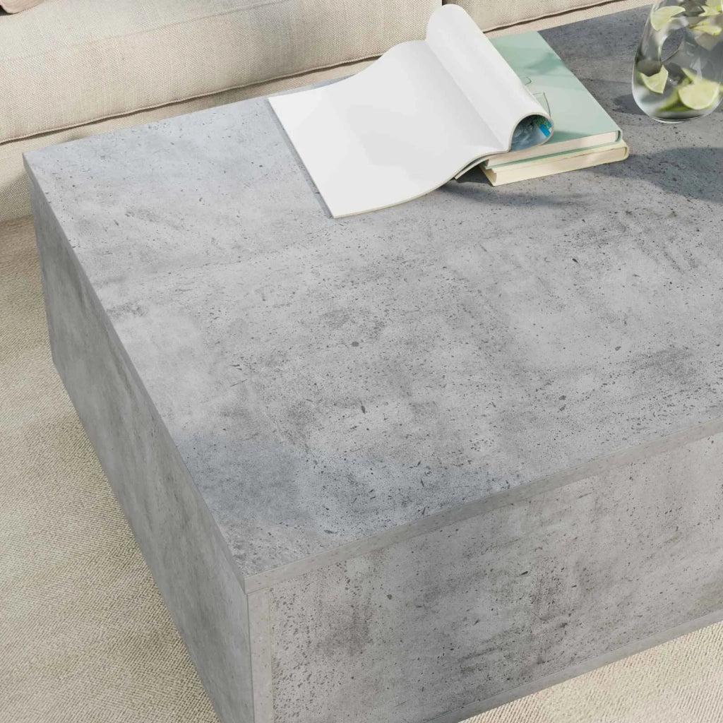 Tavolino da salotto con cassetto Grigio cemento 95 x 55 x 31 cm 8000183