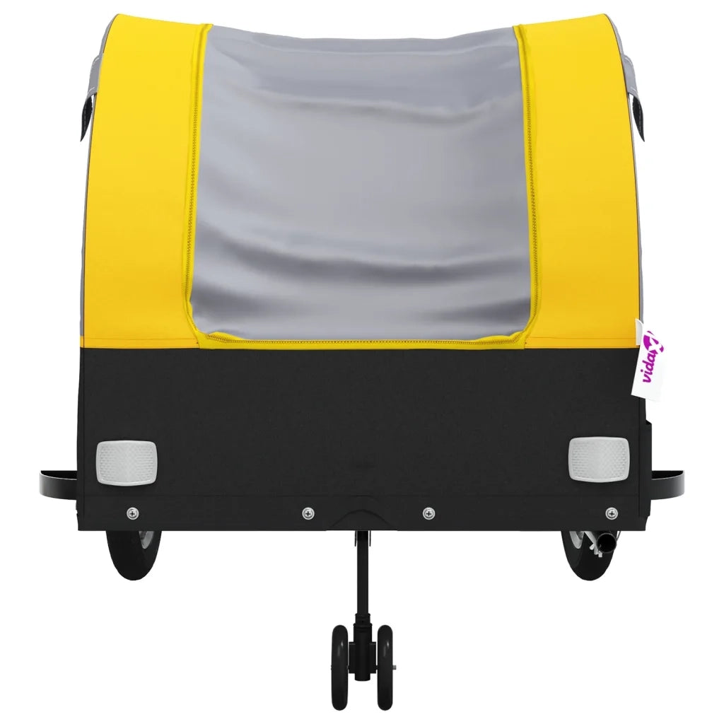 Rimorchio da Bici Nero e Giallo 45 kg in Ferro 94155