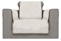 Copridivano con Copri Braccioli Seduta 60 cm in Poliestere Beige