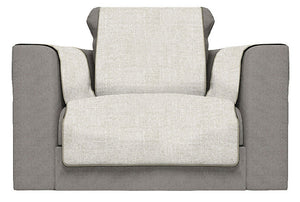 Copridivano con Copri Braccioli Seduta 60 cm in Poliestere Beige