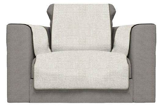 Copridivano con Copri Braccioli Seduta 60 cm in Poliestere Beige