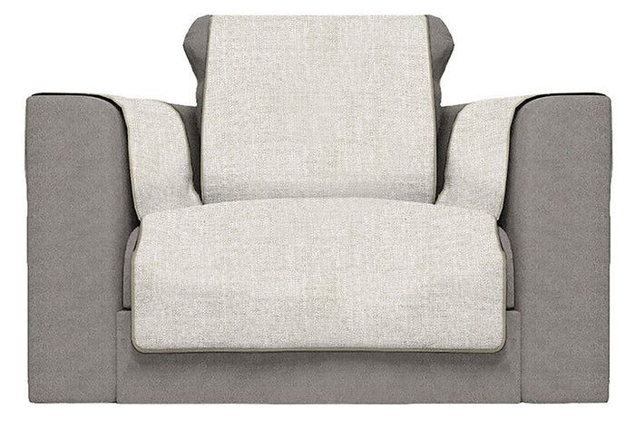 Copridivano con Copri Braccioli Seduta 60 cm in Poliestere Beige