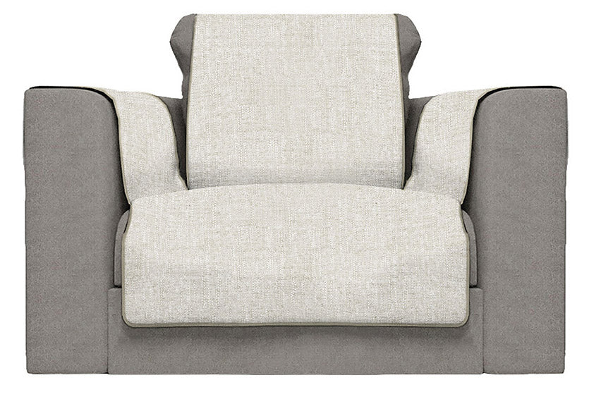 Copridivano con Copri Braccioli Seduta 60 cm in Poliestere Beige