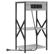 Comodino | Armadio da Notte | Mobiletto da notte con lo scaffale Grigio Sonoma 41 x 31 x 76 cm