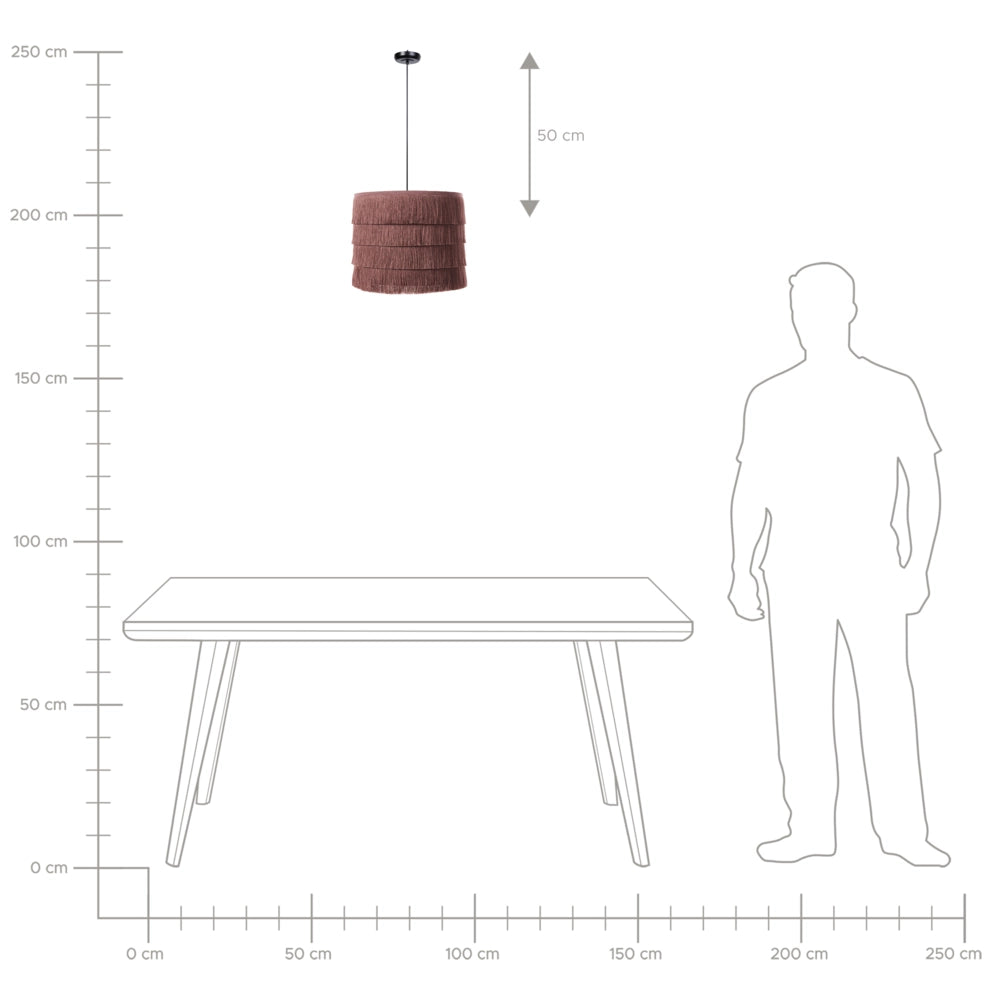 Lampada a sospensione in tessuto poliestere rosa con frange Design moderno Luce per il soggiorno