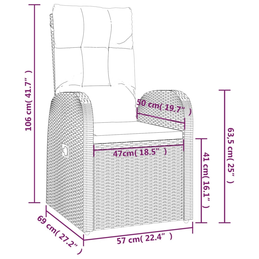 Set di mobili da giardino mobili da esterno set da 3 pezzi polyrattan nero e acacia 02_0014205