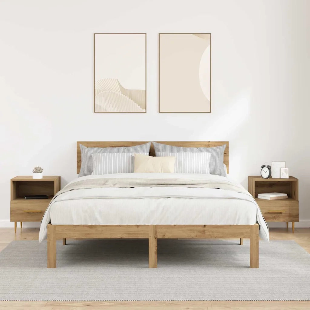 Comodino 2 pcs Marrone 40 x 35 x 47,5 cm Legno multistrato 882078