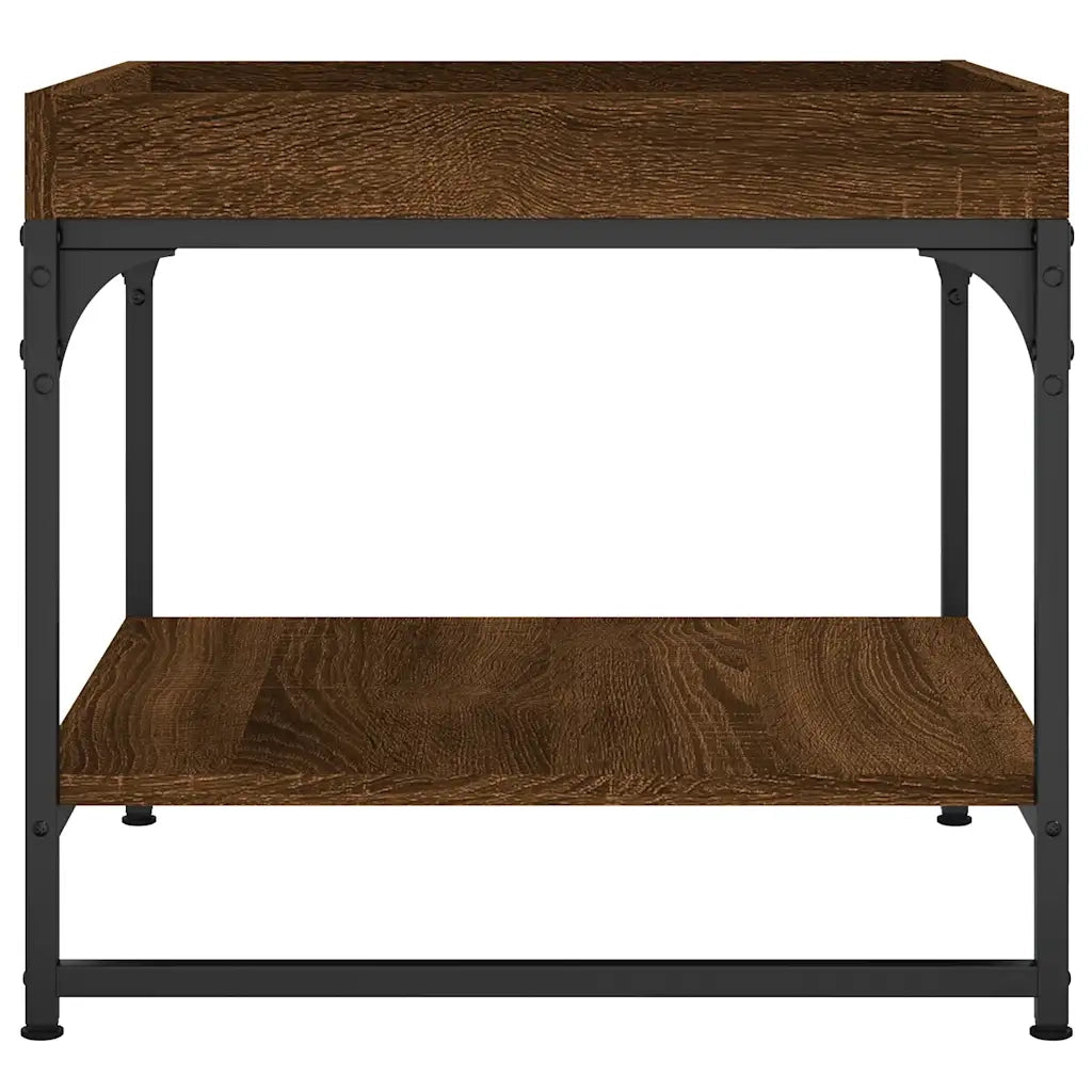 Tavolino Salotto-Tavolino da soggiorno-Tavolo Rovere Marrone 49,5x49,5x45 Legno Multistrato