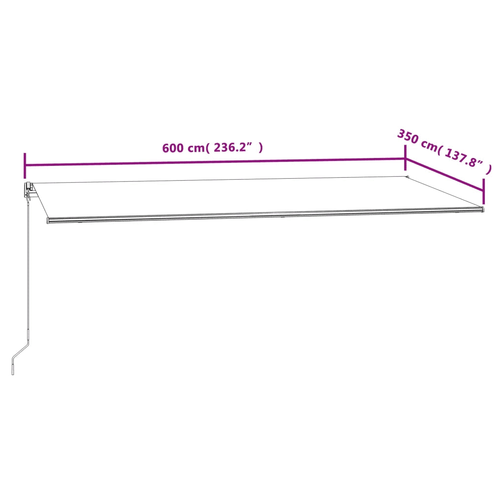Tenda da Sole Retrattile Automatica 600x350 cm Blu e Bianca 3069046