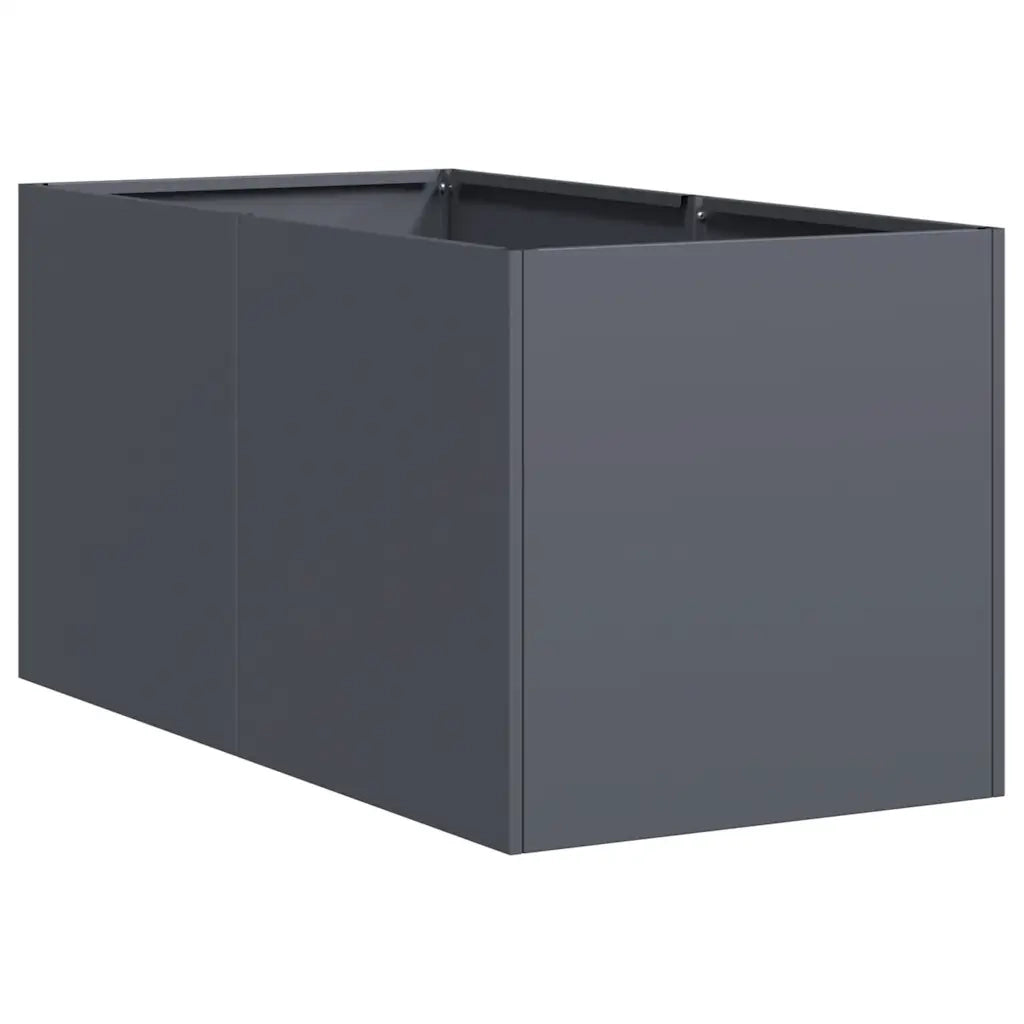 Fioriera-Vaso-Contenitore per Piante Antracite 40x80x40 cm in Acciaio Laminato a Freddo