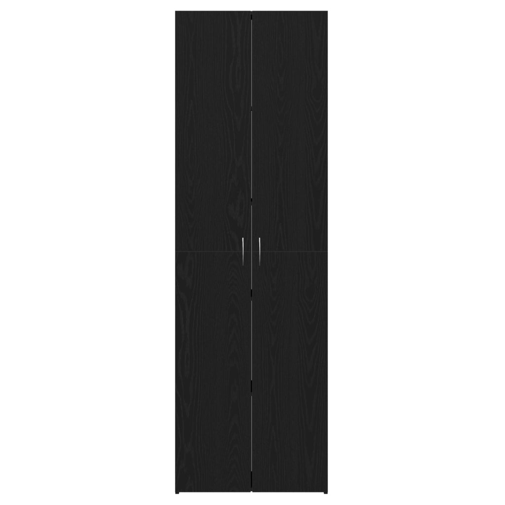 Armadio da Ufficio  Nero Rovere 60x32x190 cm in Legno Ingegnerizzato