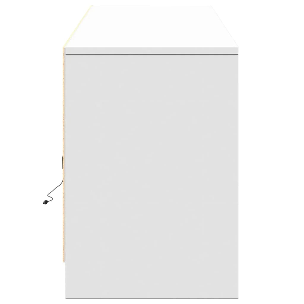 Mobile TV multimediale scaffale per televisione televisione buffet sala da pranzo soggiorno camera da letto con LED 180 x 34 x 50 cm derivati ​​del legno bianco 02_0026448