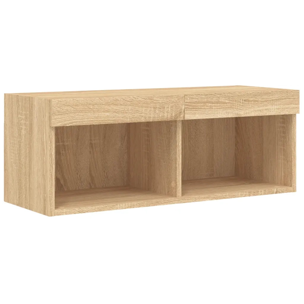 Mobili TV a Muro con LED 4pz Rovere Sonoma Legno Multistrato 3216649