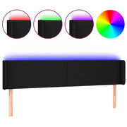 Testiera | Testata a LED Nera 183x16x78/88 cm in Tessuto