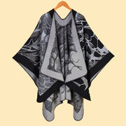 Sciarpa/mantella da donna in cashmere stile vintage con spacco.
