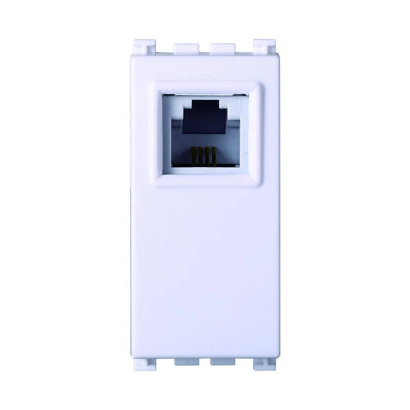 Connettore Telefonica Presa RJ11 Colore Bianco Compatibile Con Vimar Arkè
