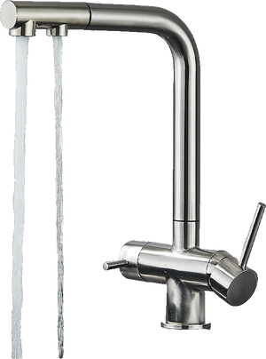 Felix | miscelatore a 3 vie in acciaio inox spazzolato estraibile |rubinetto osmosi argento cromo cucina | miscelatore - 360 gradi | filtro 3 attacchi