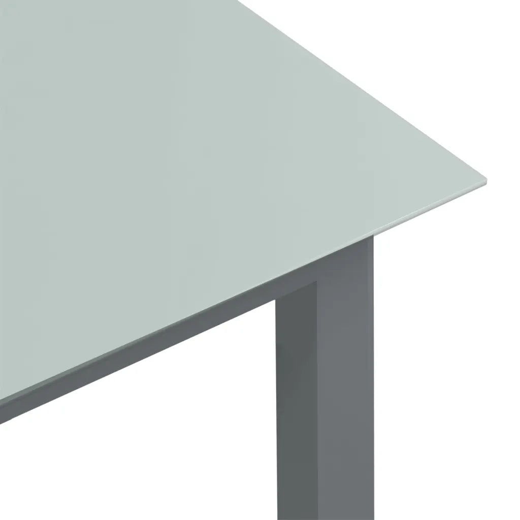 Tavolo da Giardino Grigio Chiaro 190x90x74cm Alluminio e Vetro 312205