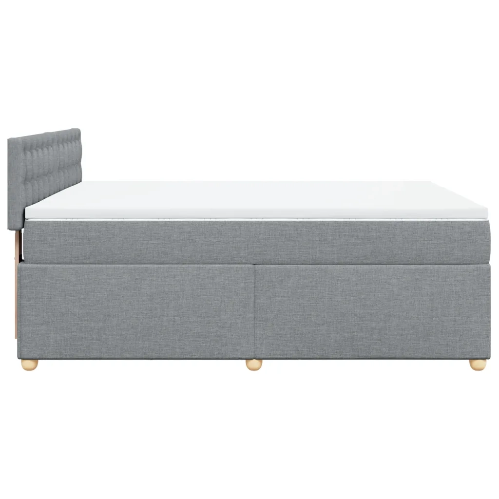 Giroletto a Molle con Materasso Grigio Chiaro 140x190cm Tessuto