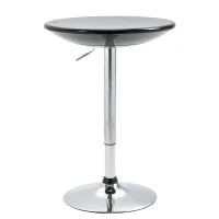 Tavolo Rotondo da Bar con Piano Girevole, Altezza Regolabile con Leva a Gas e Base in Acciaio, Φ61x76-97cm, Nero