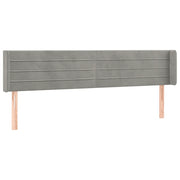 Testiera | Testata ad Orecchio Grigio Chiaro 203x16x78/88 cm in Velluto