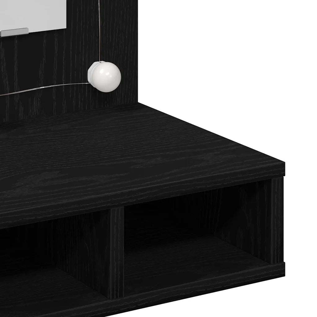 Mobiletto per specchio Rovere Nero 60 x 31,5 x 62 cm 873882