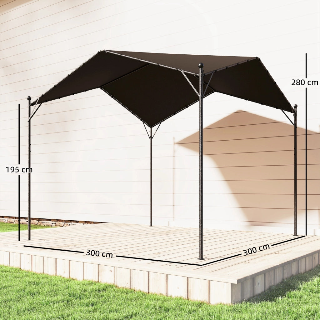 Pergola da Giardino 3x3m ¨C Xylo ¨C Metallo Galvanizzato Grigio Tetto Inclinato UPF30+